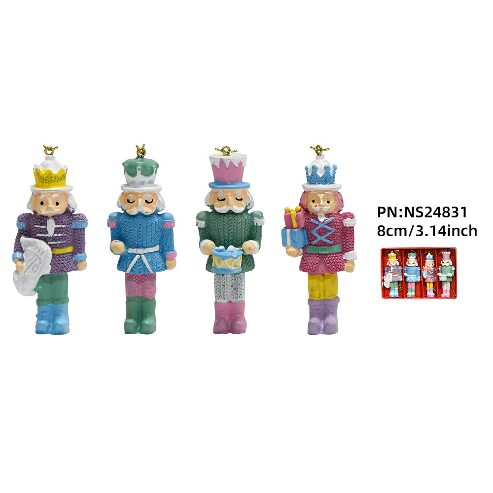Nuevo conjunto de color de 8cm cuatro resina cascanueces regalos de Navidad nuevos productos directos de fábrica al por mayor