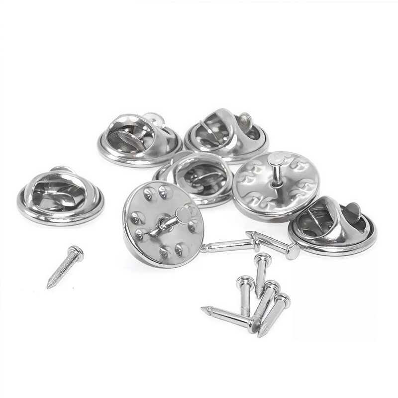 Stainless Steel Flat Stamps Brooch Butterfly Buckle DIY Handmade Base Bracket Bracket Bracket Badge Clip Jewelry Accessories