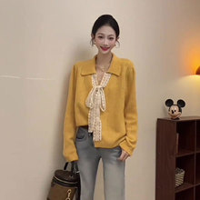 秋季新款女装上衣开衫毛衣女宽松慵懒风长袖秋冬针织外套一件代发