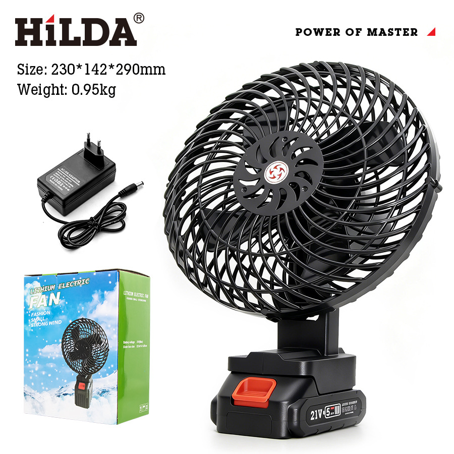Batería de carga de ventilador de batería de litio de 8 pulgadas batería portátil transfronteriza de gran capacidad para el hogar nuevo campo de pastoreo campamento al aire libre silencioso