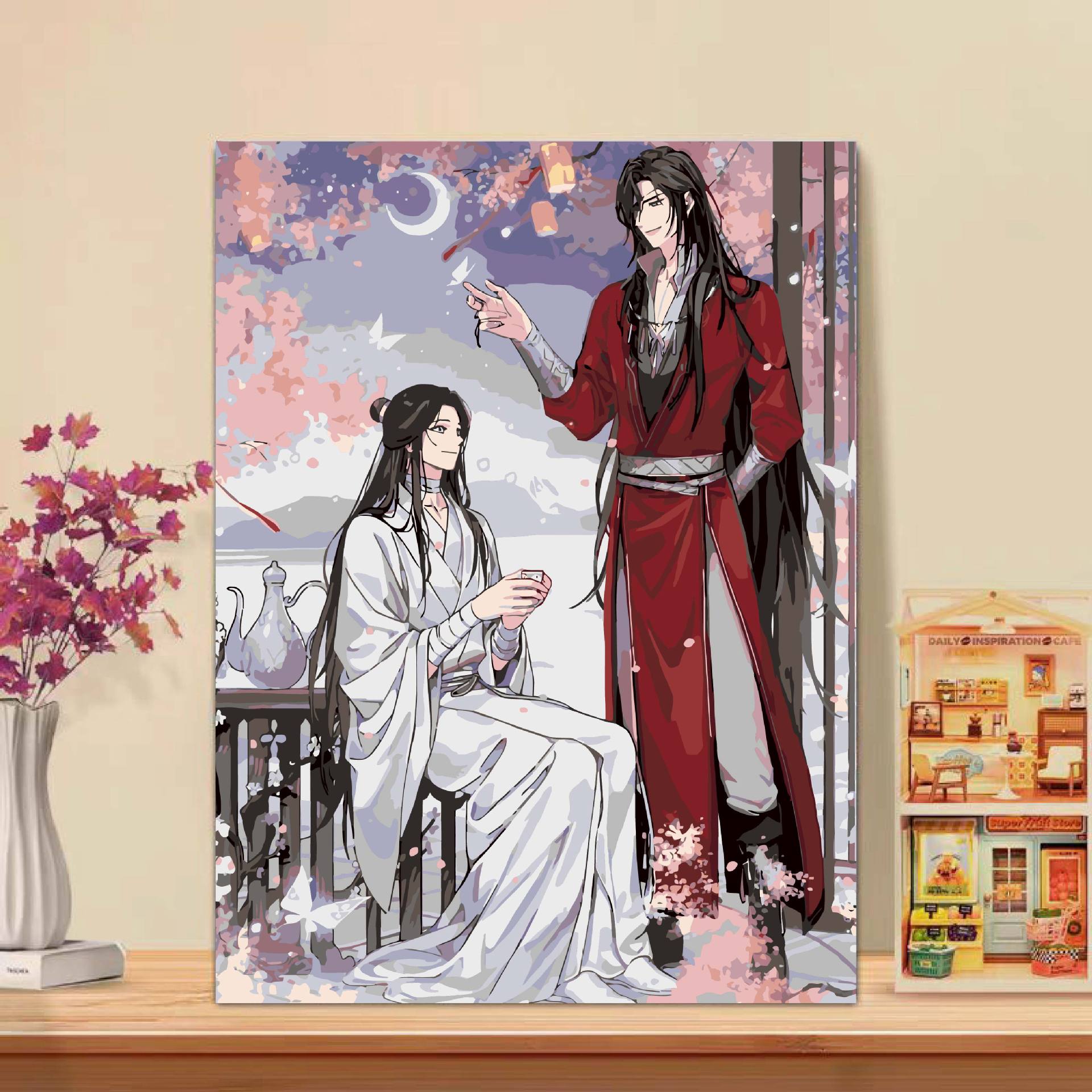 Pintura al óleo digital de alto nivel del gobierno celestial bendijo a Junwu diy aburrido dibujo a mano acrílico pintado a mano pintura colgante de descompresión