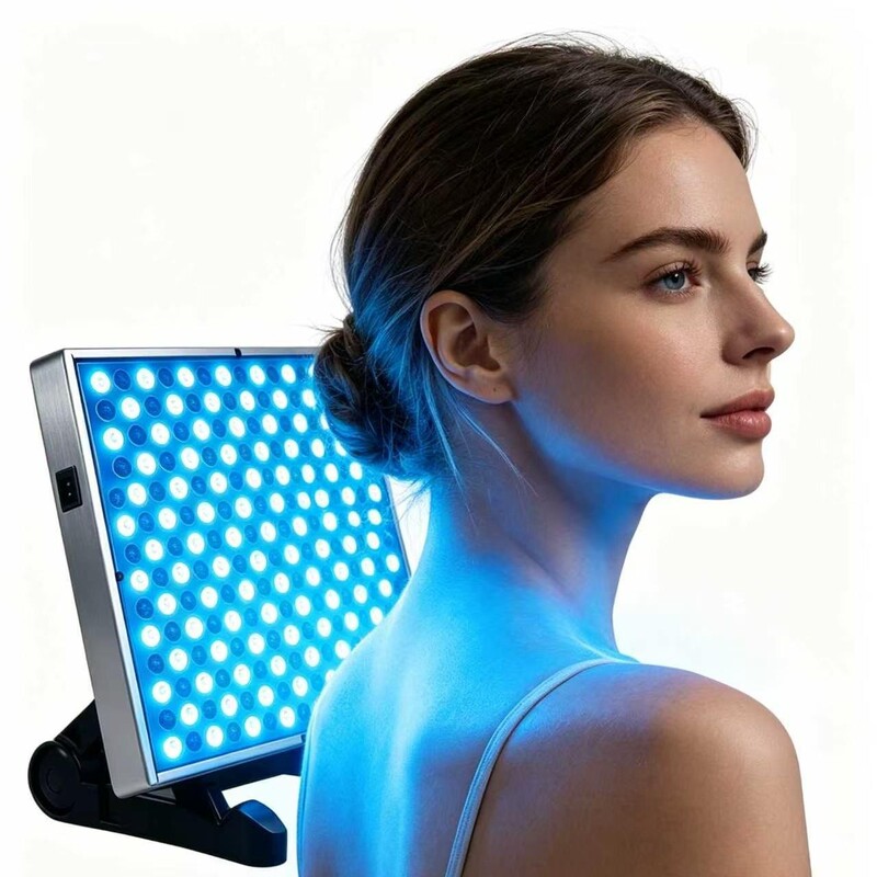 Cross-border household blue light tanning lamp 225 LED panel lamp with stand, sunbathing 460nm large panel lamp Cross-border household blue light tanning lamp 225 LED panel lamp with stand, sunbathing 460nm large panel lamp