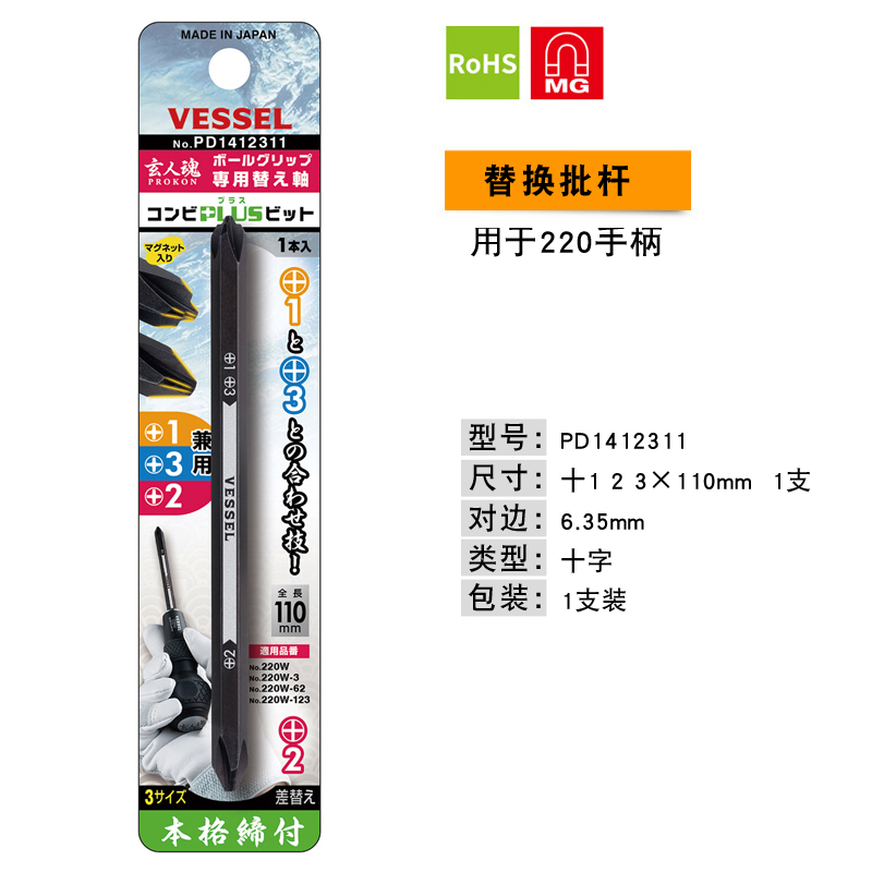 Mango para Puntas de Destornillador con Carraca 1/4 6.3mm de Acero al Carbono