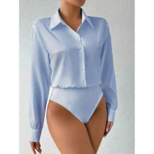 J 71388 Solid shirt long sleeve jumpsuit ��ɫ�������������