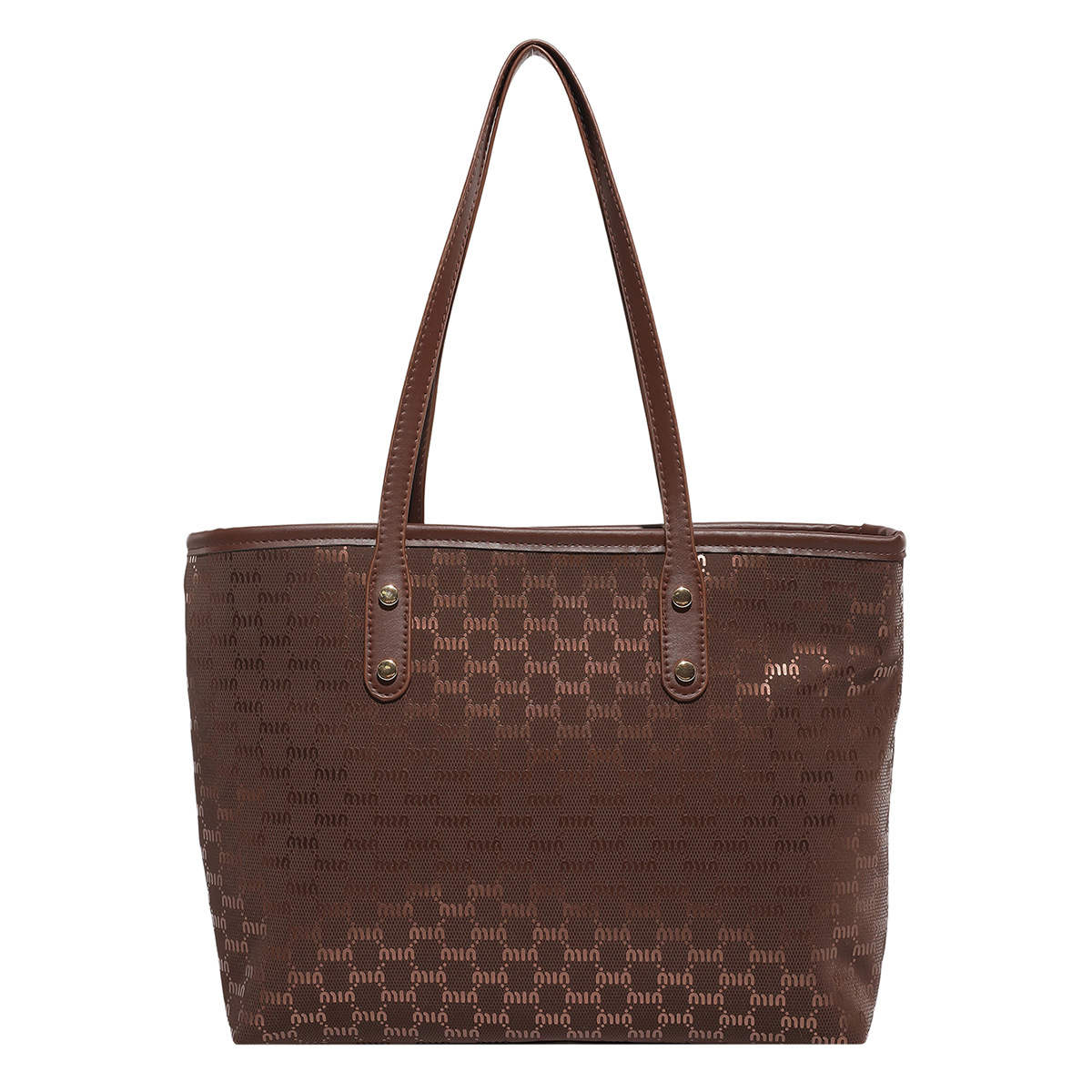 Moda transfronteriza letras reticulares portátiles bolsas de mano simples bolsas de mujer 2025 nuevo hombro de gran capacidad bolsas de brazo de marea