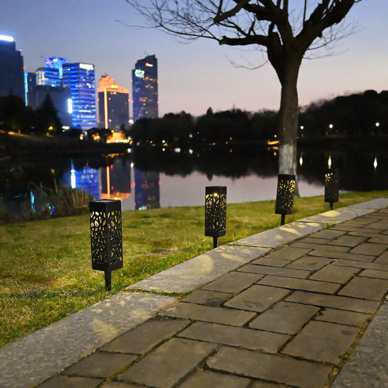 Outdoor Waterproof Solar Light Beautiful Hollow Ultra Low Light Creative Warm Light LED Light Control Induction Lawn Garden Light