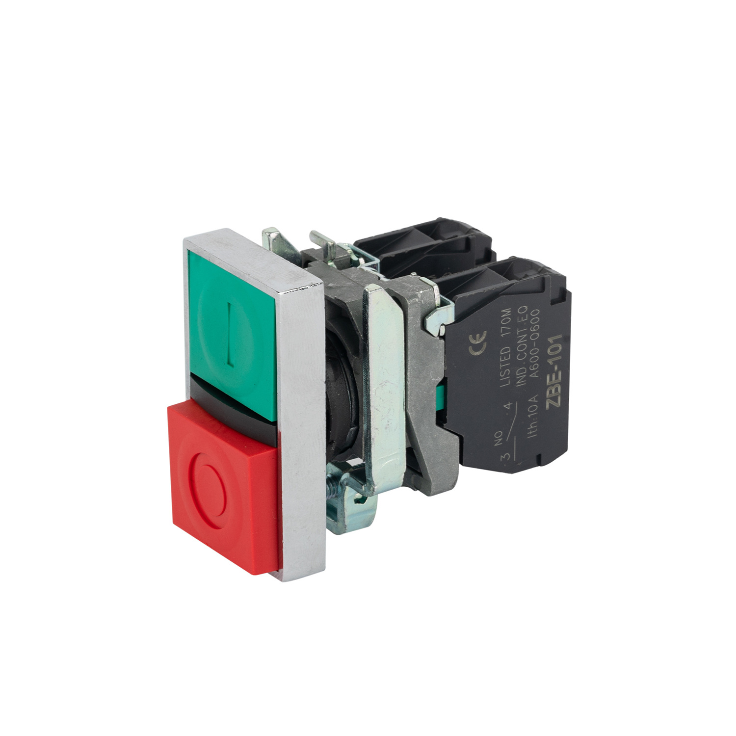 XB4-BL8425 双键按钮开关 XB4-BL8325 红绿方形钮 22mm