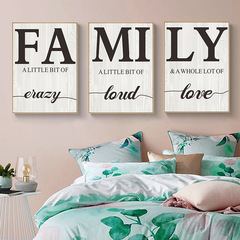 Foreign trade modern simple English family triple canvas painting living room bedroom wall decoration painting core hanging painting