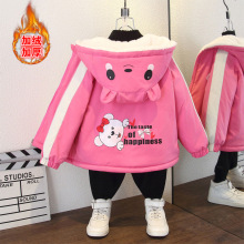 加工定制童装冬季新款外套2025女宝宝洋气加绒派克服女童棉衣上衣