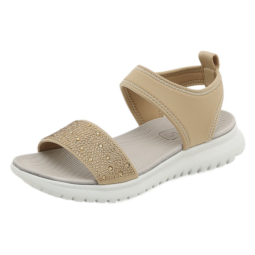 H1109-A3 2024 verano nuevas sandalias simples de las mujeres deportes ligeros estilo rhinestone sandalias de las mujeres entrega de una sola pieza