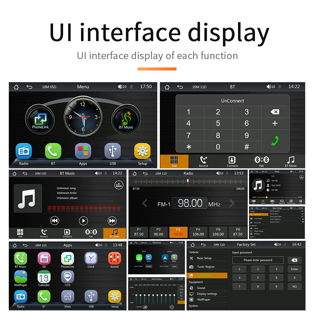 Cross-Border 7inch Car-Mounted Mp5 Display Player Carplay Android Auto Suitable for Car Reversing Images