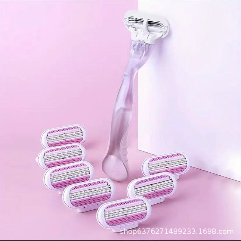 [in stock supply] Ladies classic manual hair removal razor kit reusable 3 layer stainless steel
