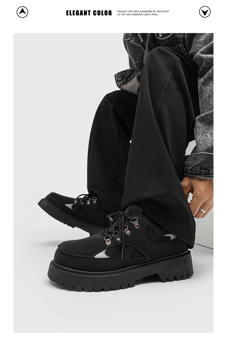 Herren Arbeitsschuhe Winter Outdoor Wandern wasserdicht und rutschfest Herren Freizeit Lederschuhe, schwarz Baustelle Arbeit_voghion.com