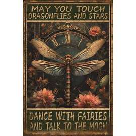 蜻蜓装饰复古 May You Touch 蜻蜓和星星与仙女一起跳舞 And Talk