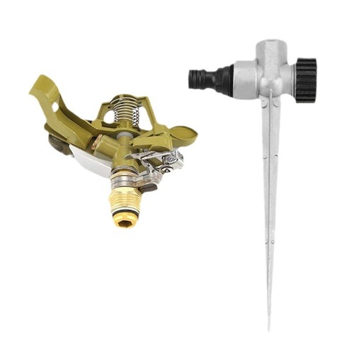 Lawn rocker sprinkler with pin, garden greening factory dust removal 360-degree rotating floor-mounted nozzle sprinkler