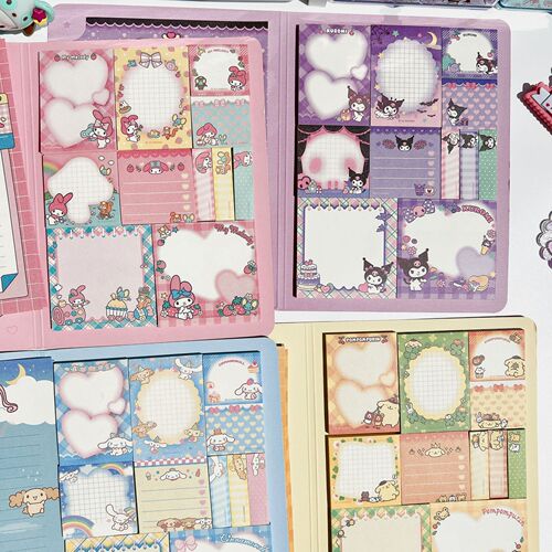 Cinnamon Dog Note Sticker Combination Note Pad Cute Post-it Note N Times Sticker Cartoon Account Notepad Kuromi