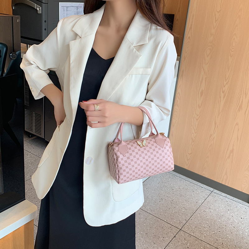 Bolso de mujer 2023 nuevo círculo impresión colgante mariposa bolso de almohada de mano bolso de teléfono móvil casual bolso de comercio exterior image 3