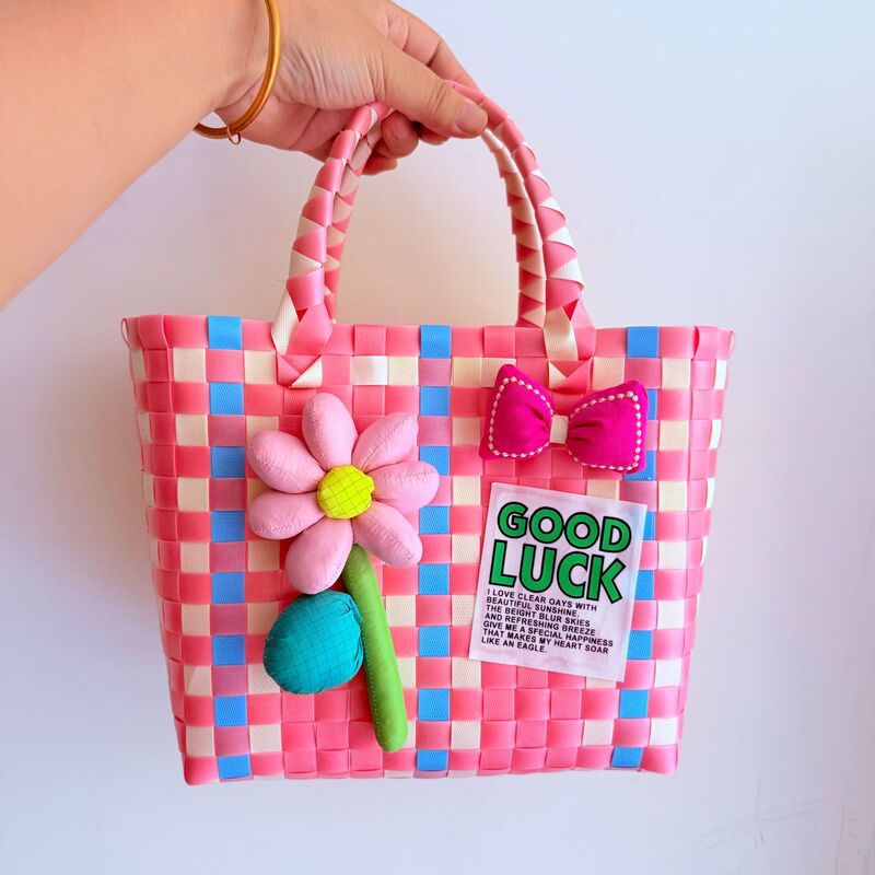 織りキャベツバスケットバッグ DIY お土産バッグ小さなバッグカラフルなハンドバッグレディースハンドバッグ女性|undefined