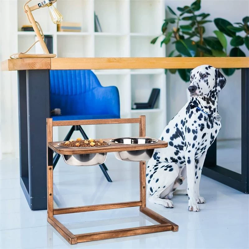 Деревянная кормушка для домашних животных Бытовая регулируемая стойка для домашних животных миска для собачьей еды высота увеличивая стойку деревянная стойка для воды