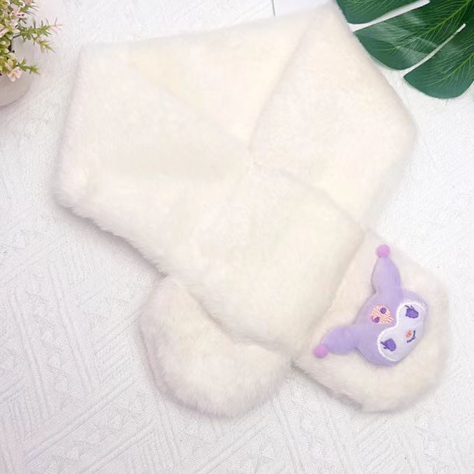 [Góc tròn mỏng] Khăn quàng cổ trắng nhỏ Kumi (dài khoảng 80 cm) / Chiều dài khoảng 85cm