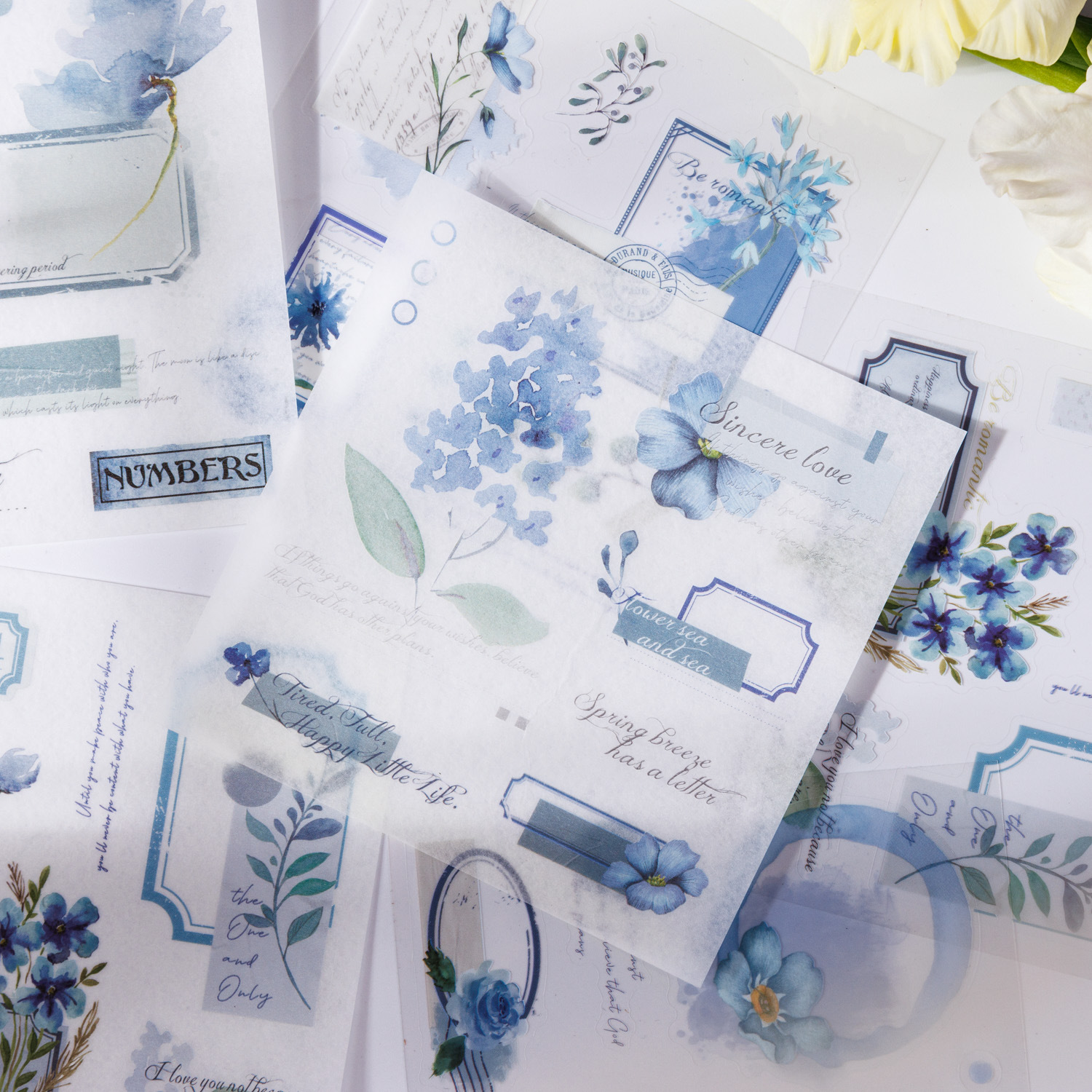 Libro de Pegatinas de Salsa de Tomate, Serie Temporada de Flores, Material Dual, Pegatinas Troqueladas para Decoración de Diarios, 4 Opciones