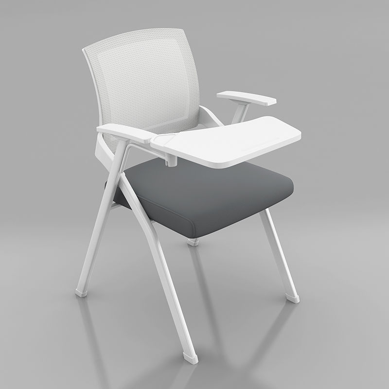 Silla de sala de reuniones Silla plegable de entrenamiento de malla con tablero de escritura, tablero de escritorio, escritorio y silla de estudio, silla de entrenamiento de oficina plegable integrada image 16