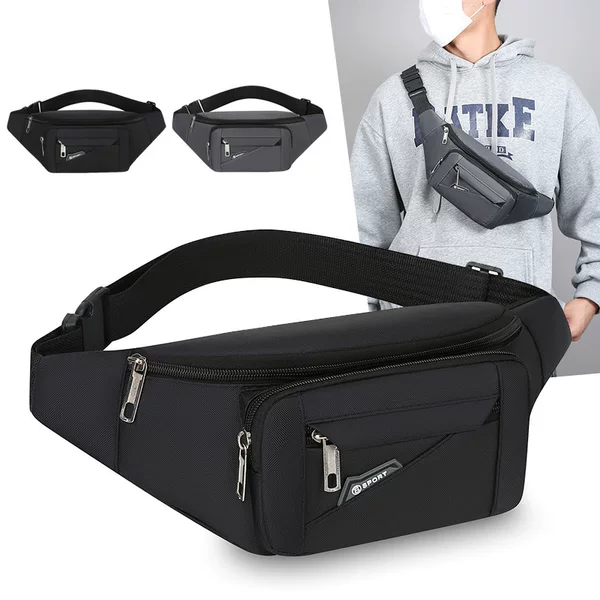 Waist Bag, Water-Repellent, Practical, Wear-Resistant, Shoulder Crossbody Bag, Outdoor Portable Business Cashier Bag, Large Capacity Men's Chest Bag