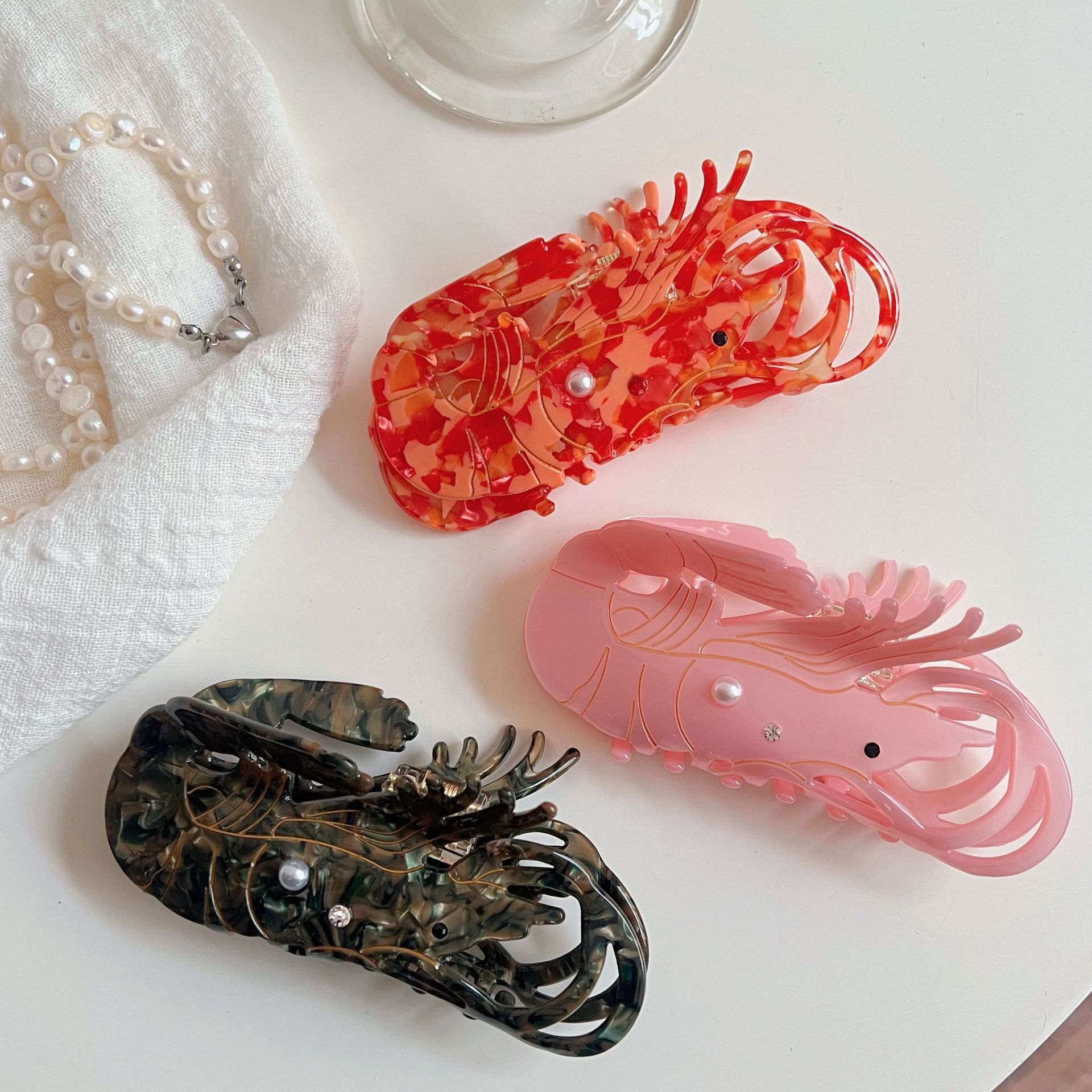 Women's Gender Cute, Marine Style Style Cute Marine Style Women's Lobster Acetic Acid Sheets Hair Claws