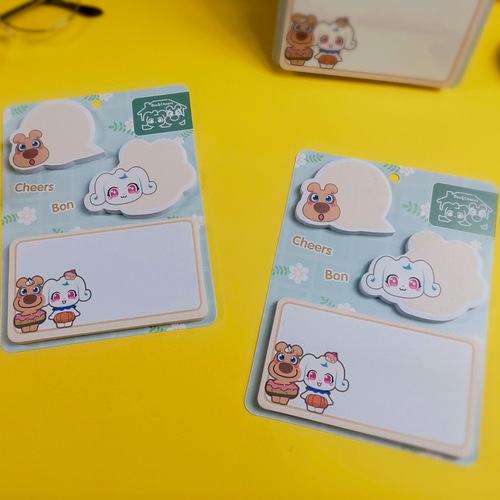 Wholesale Creative Notepad Ad Shaped Cartoon Logo Sticky Notes Pet Combination N Times Notice Sticky Notes