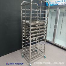不锈钢烤盘架子车商用15层可移动可拆装加厚烤箱托盘架饼盘架