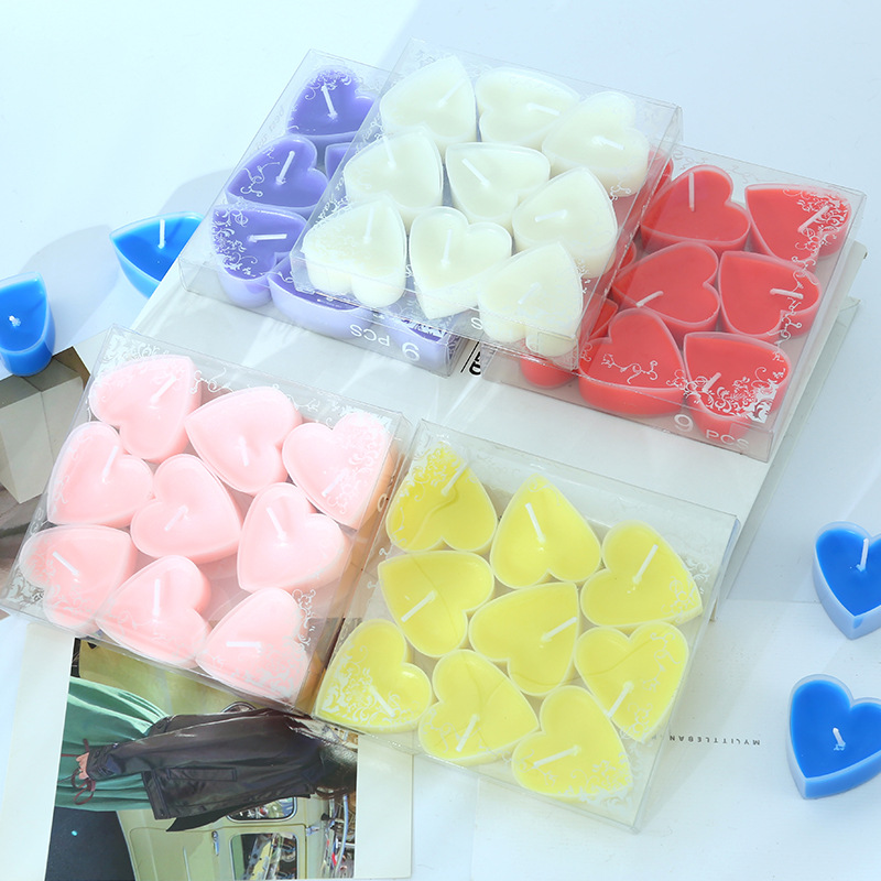 Cute Basic Sweet Heart Shape Paraffin Candle display picture 1