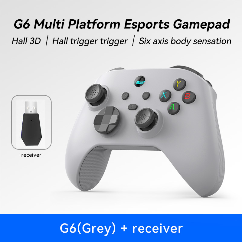 El nuevo controlador de juego inalámbrico G6 doble Hall vibración somatosensorial cabello continuo Switch Android IOS/PC controlador Bluetooth