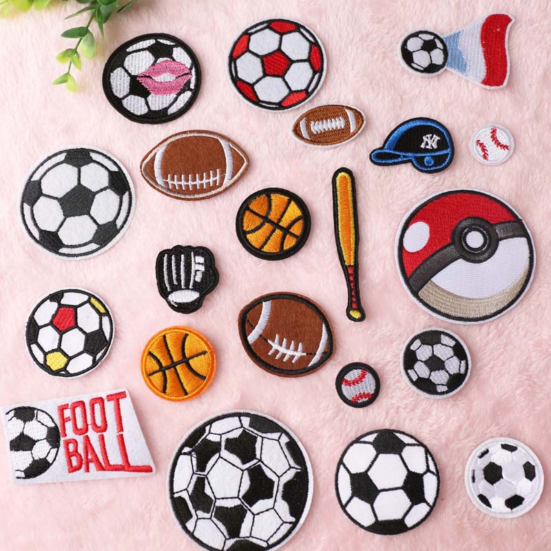 缤燕刺绣布贴电脑绣花章精美足球篮球各类球类运动衣服装饰补丁贴