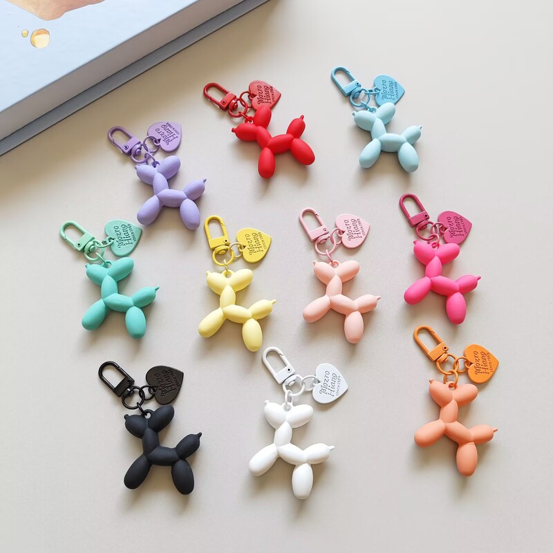 Color Acrylic Ball Dog Keychain Pendant Love Door Buckle Bubble Dog Luggage Headset Phone Case Hanging Decoration