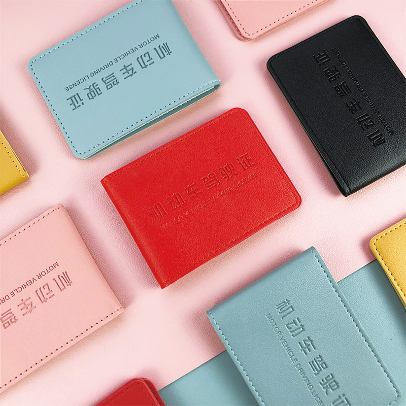 Licencia de conducir de niñas 2 - en - 1 licencia de conducir este conjunto de PU cuero diy licencia de conducir funda de cuero al por mayor personalizada