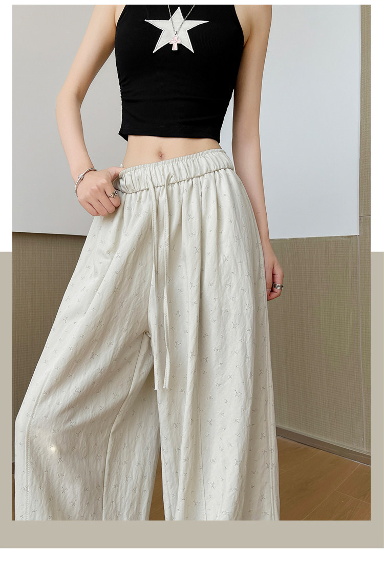 Quần culottes nữ ống rộng chất liệu lụa mỏng, phong cách cổ điển, dáng suông rủ — Phiên bản kéo dài của Rice Grey chi tiết 30
