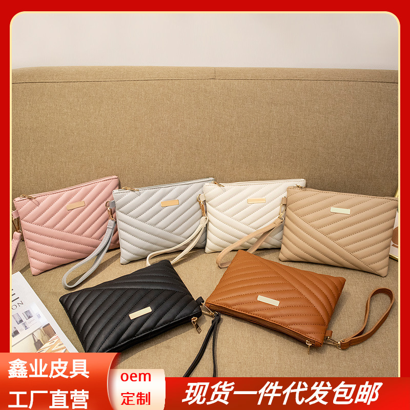 Bolso de Mano y Celular Bordado para Mujer de PU, Bordado, Plegable, para Uso Diario