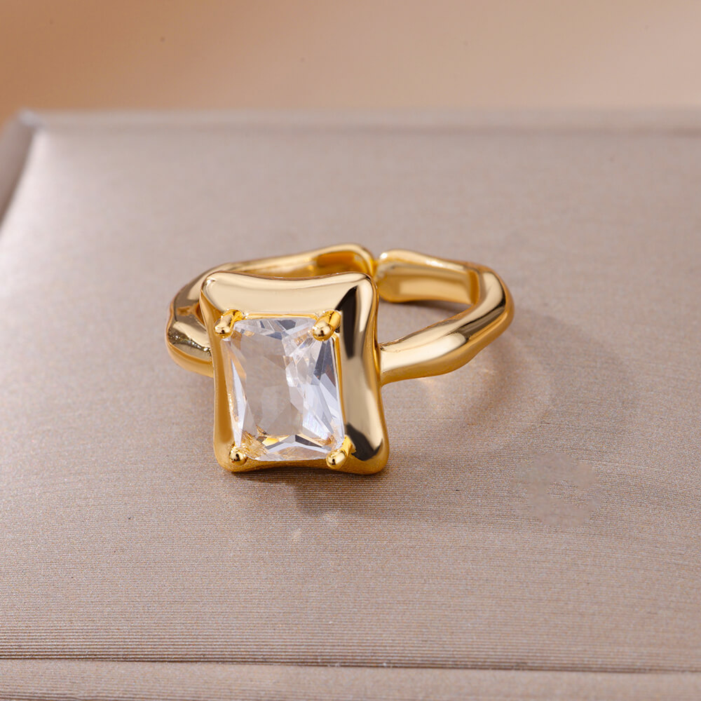 10g Weight Zircon Inlay Material Rings Classification Adjustable Ring Size 1 Piece Quantity Daily Occasion Copper Material Irregular, Heart Shape Pattern All Seasons Season Women's Gender Plating Design Elegant, Simple Style Style Wholesale Jewelry Elegant Simple Style Irregular Heart Shape Copper Zircon Plating Rings 19
