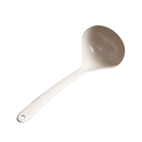Korean long-handled soup spoon, wheat straw household soup porridge spoon, kitchen high temperature resistant and anti-scalding large bibimbap spoon