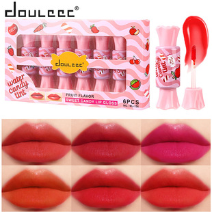 Cross-Border Hot Selling Candy Lip Glaze Water Bite Lip Makeup Long-Lasting Easy to Color Lip Gloss Moisturizing Whitening Lip Glaze Non-Stick Cup Lipstick