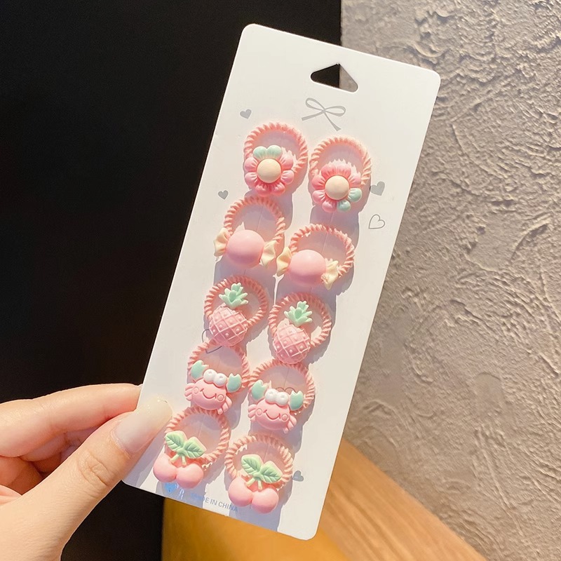 Cuerda linda del lazo del pelo de los niños tamaño pequeño no duele el pelo banda de goma del bebé femenino accesorios para el cabello banda de pelo de dibujos animados