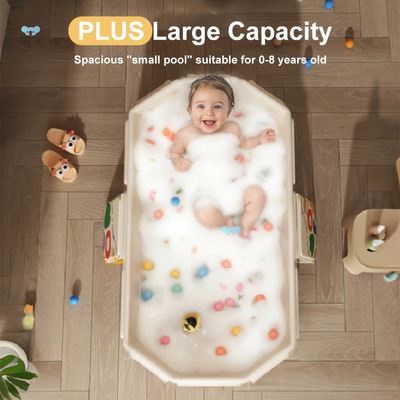 1pc Kids Portable Collapsible Bathtub pvc Material Sli跨境