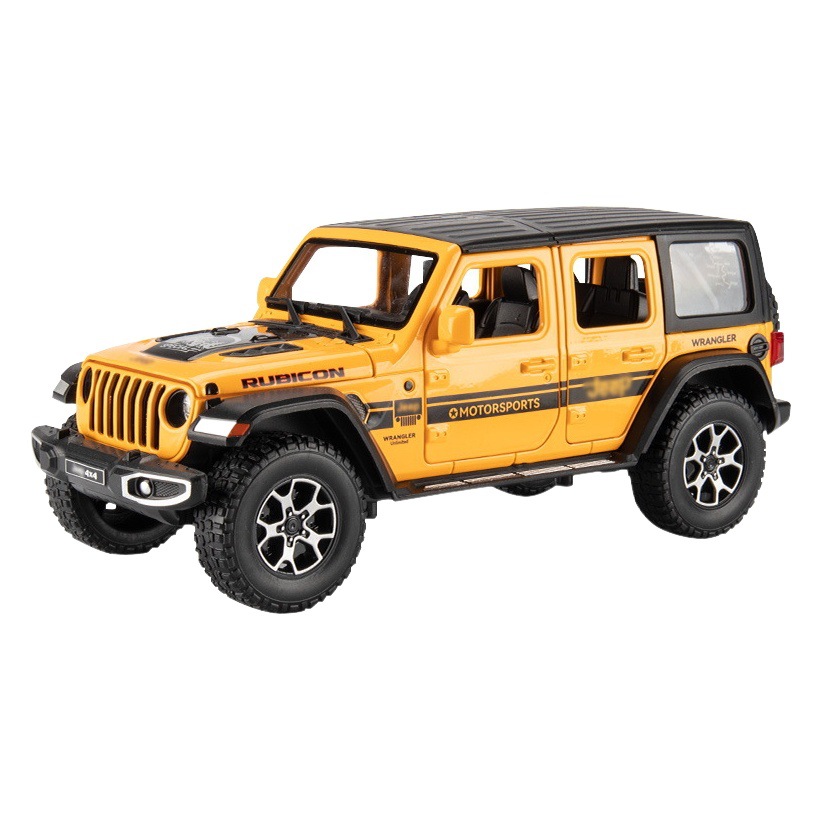 1:24 Jeep Wrangler coche de aleación 7 Puerta Abierta tire hacia atrás con sonido y luz modelo de coche de juguete para niños decoración al por mayor