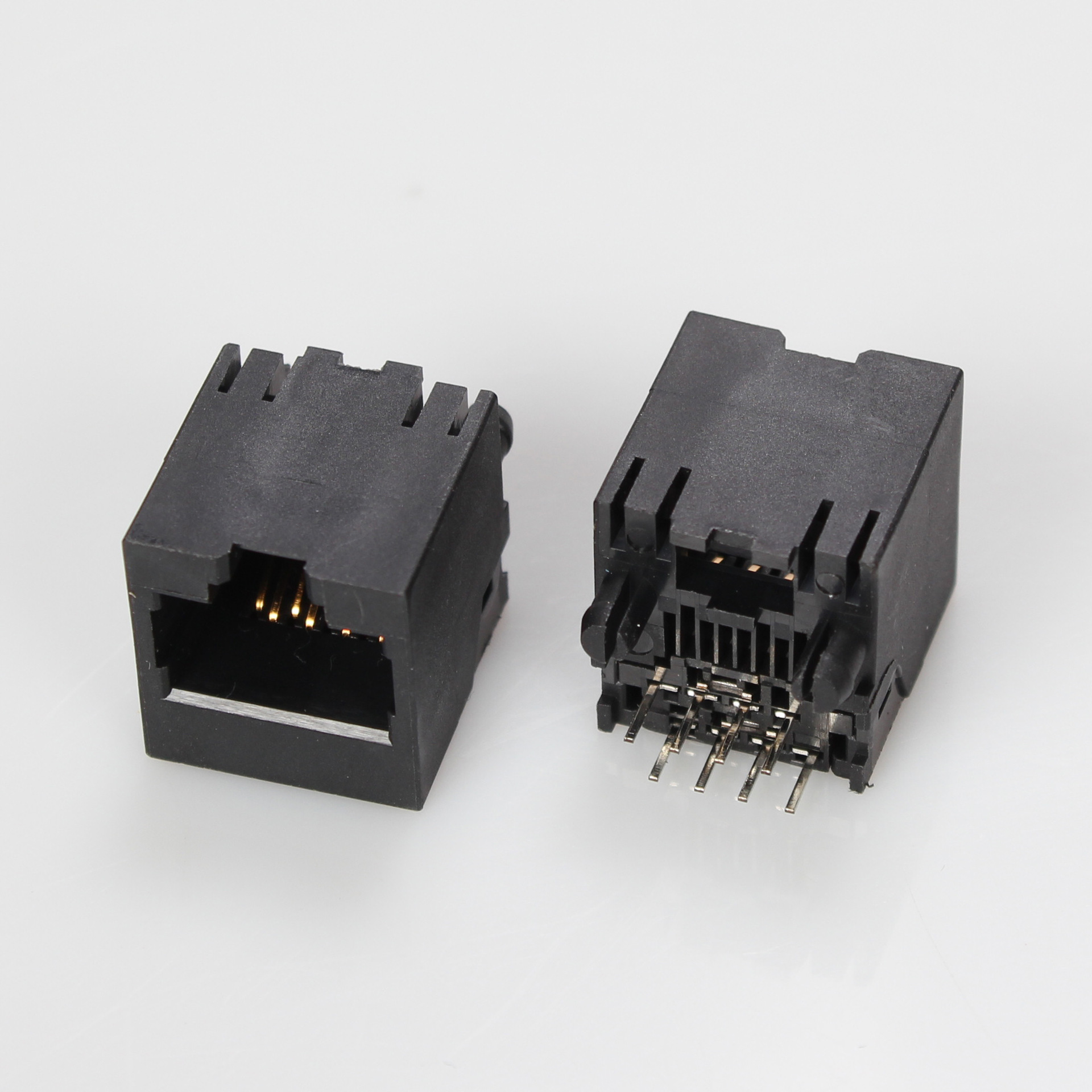 CAT5/CAT6网络连接器网口母座全塑/屏蔽 8P8C RJ45百兆焊接式母座-阿里巴巴