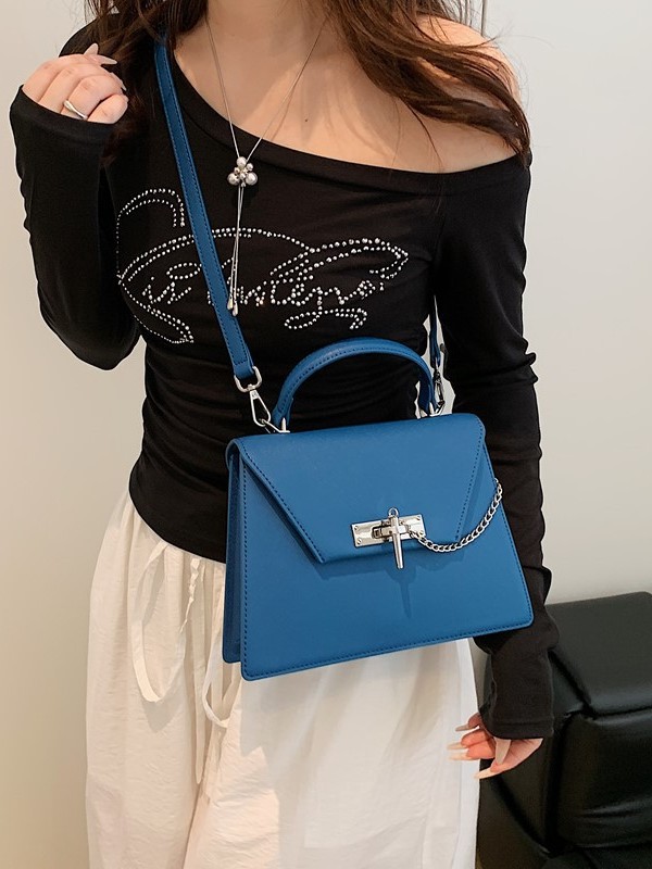 Bolso cuadrado pequeño portátil con cierre de hebilla retro femenino 2025 transfronterizo nuevo bolso Kelly bolso bandolera de moda