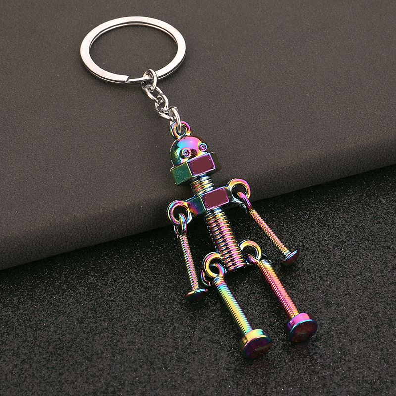 Manufacturer Wholesale Robot Retro Handmade DIY Keychain Pendant Movable Robot Movable Screw Man Manufacturer Wholesale Robot Retro Handmade DIY Keychain Pendant Movable Robot Movable Screw Man