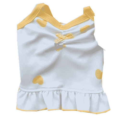 Puppy clothes printed with hearts, waist-cinching suspender dress, Teddy Bichon small dog pet clothes