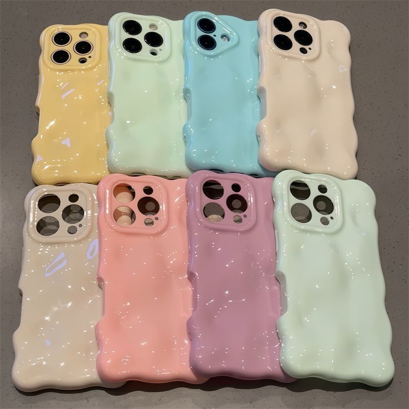 新款ins多巴胺适用苹果16promax手机壳iPhone15/14波浪云朵13软17