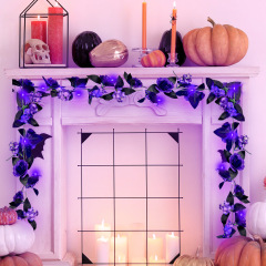 新しい紫色の模擬ローズラタンハロウィンパーティー模擬植物花ラタン天井装飾巻きラタン