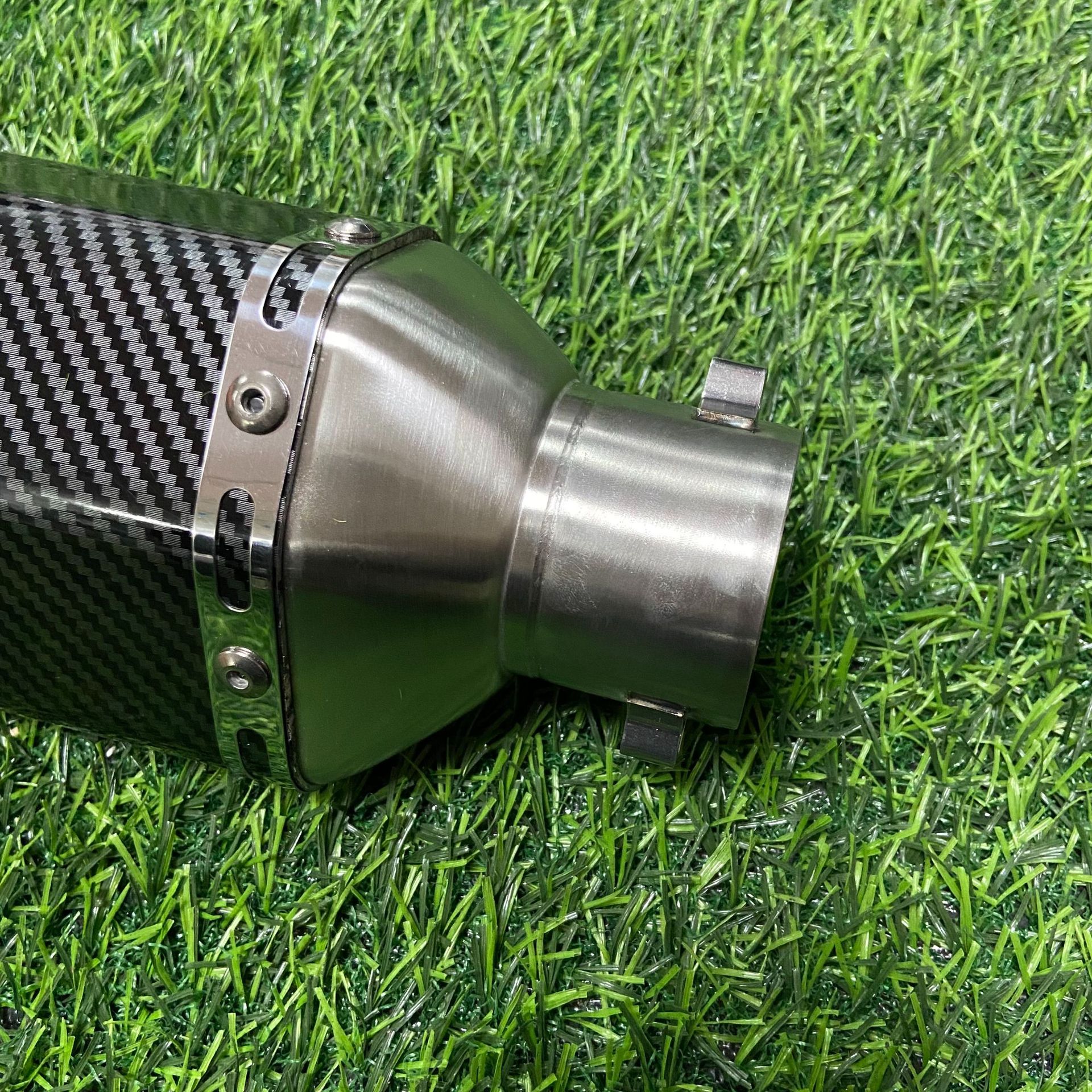 Motorcycle exhaust pipe full imitation carbon fiber small hexagonal 51MM universal 450SR 321R CBR650 GSX250